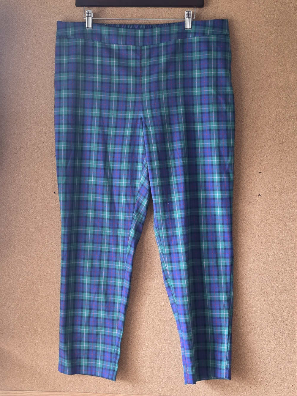 Chaps XL NWT Plaid Stretch Trousers Dress Pants Elastic Waist